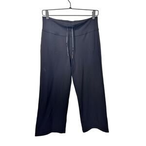 Lululemon Athletica Women's Drawstring Wide Leg Athletic Crop‎ Capri Pants Black